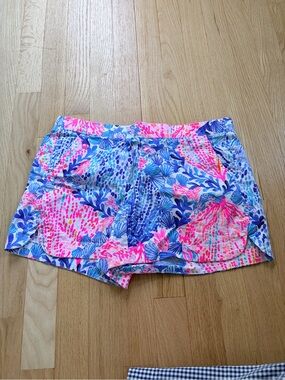 Lilly Pulitzer Skort Size Small Blue Pink Coastal Sea Life Print